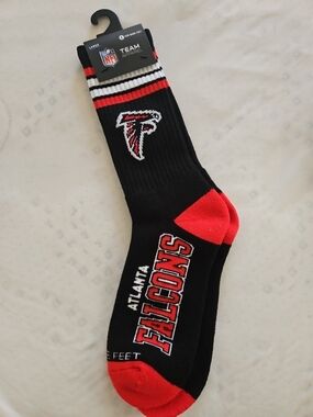 NFL Atlanta Falcons Black & Red Athletic Crew Socks